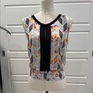 Cabi Floral Geometric Women's Top - Black, White, Multicolor